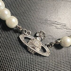 Saturn Pearl Choker Necklace Charm